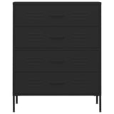 Commode Noir 80x35x101,5 cm Acier