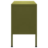 Meuble TV Vert olive 105x35x50 cm Acier