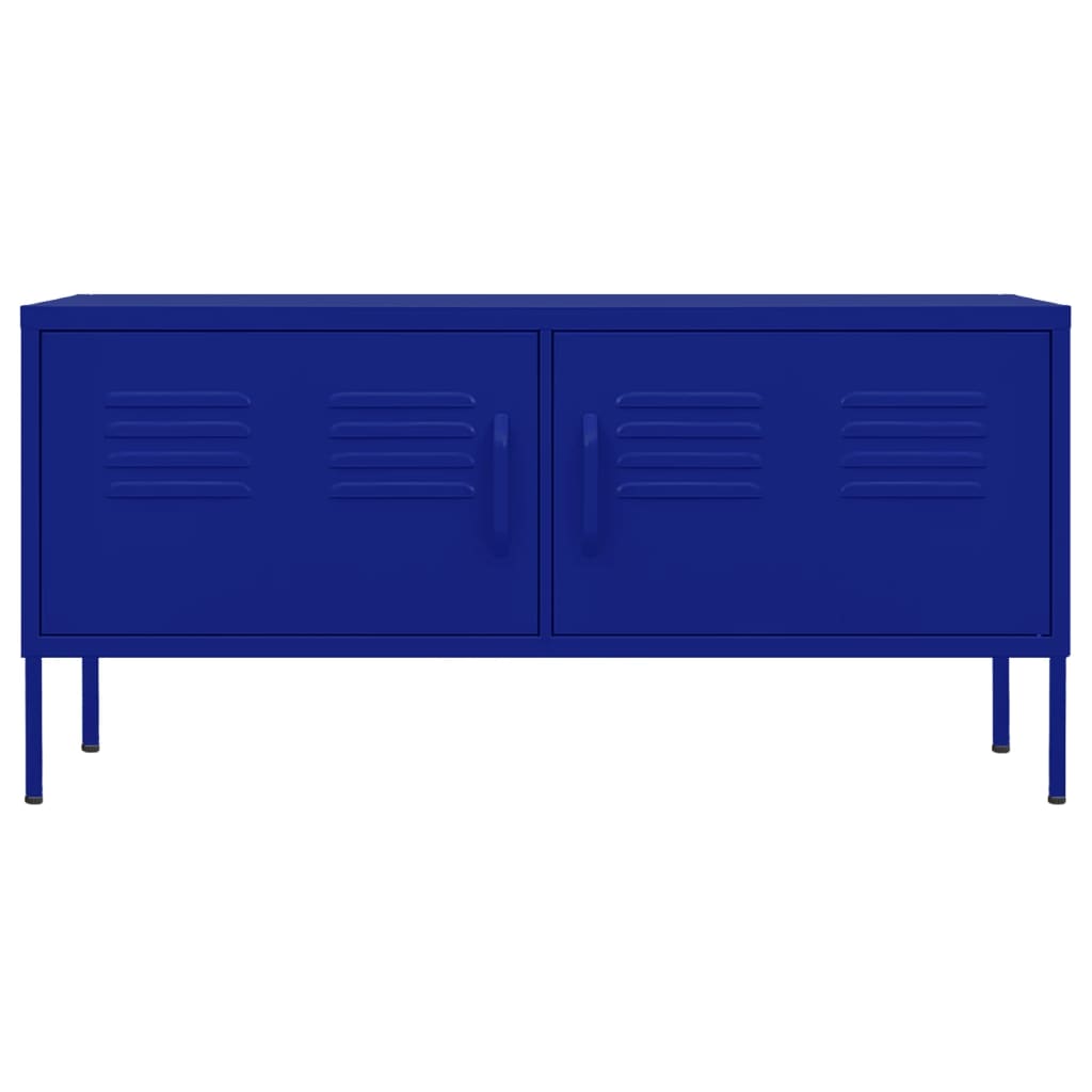 Meuble TV Bleu marine 105x35x50 cm Acier