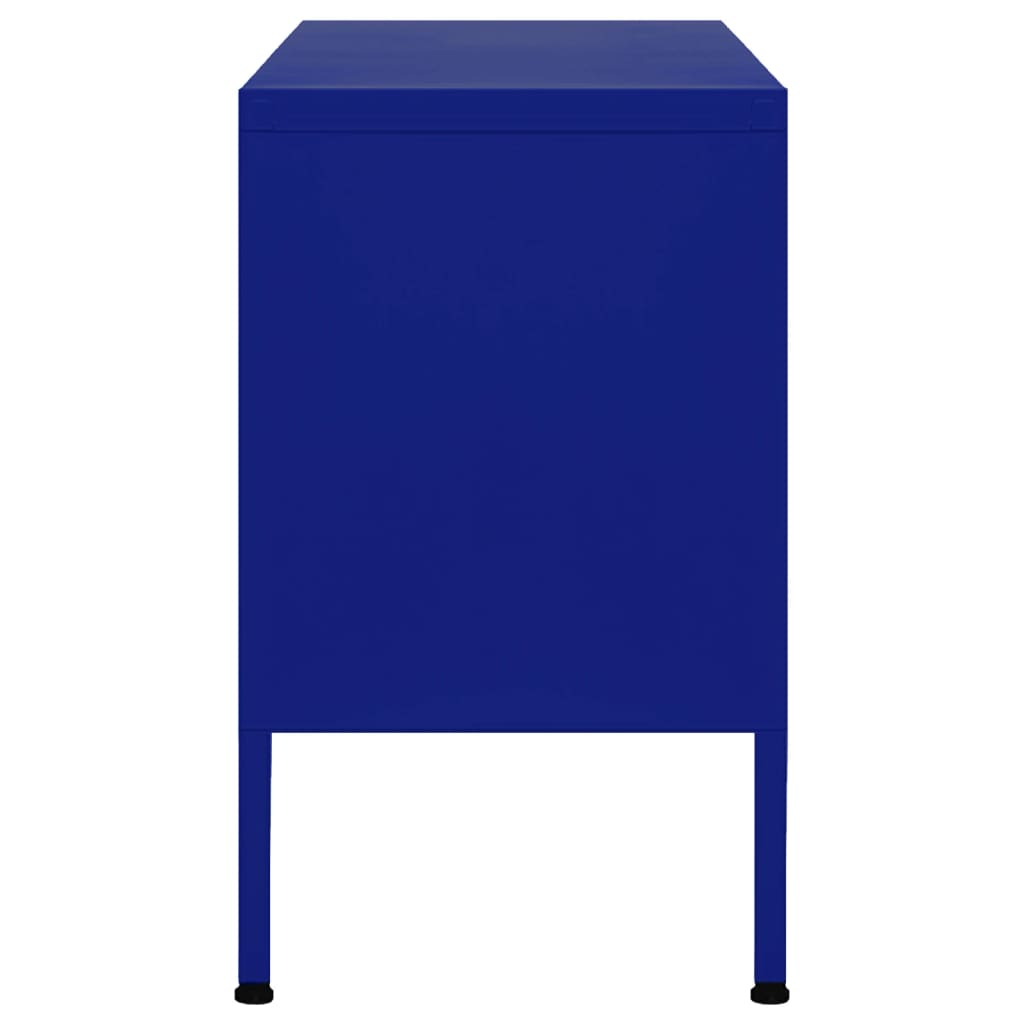 Meuble TV Bleu marine 105x35x50 cm Acier