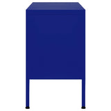 Meuble TV Bleu marine 105x35x50 cm Acier