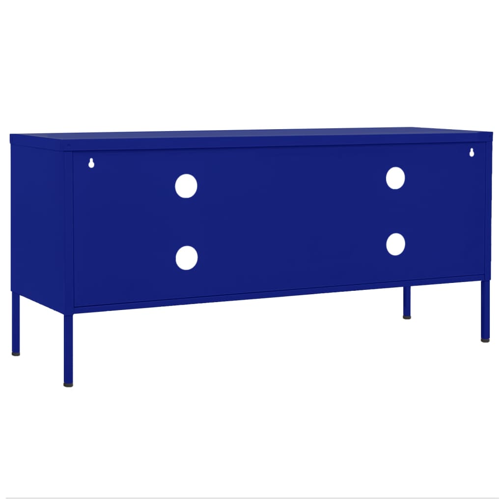 Meuble TV Bleu marine 105x35x50 cm Acier