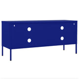 Meuble TV Bleu marine 105x35x50 cm Acier