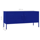 Meuble TV Bleu marine 105x35x50 cm Acier