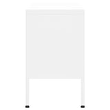 Meuble TV Blanc 105x35x50 cm Acier