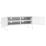 Meuble TV Blanc 105x35x50 cm Acier