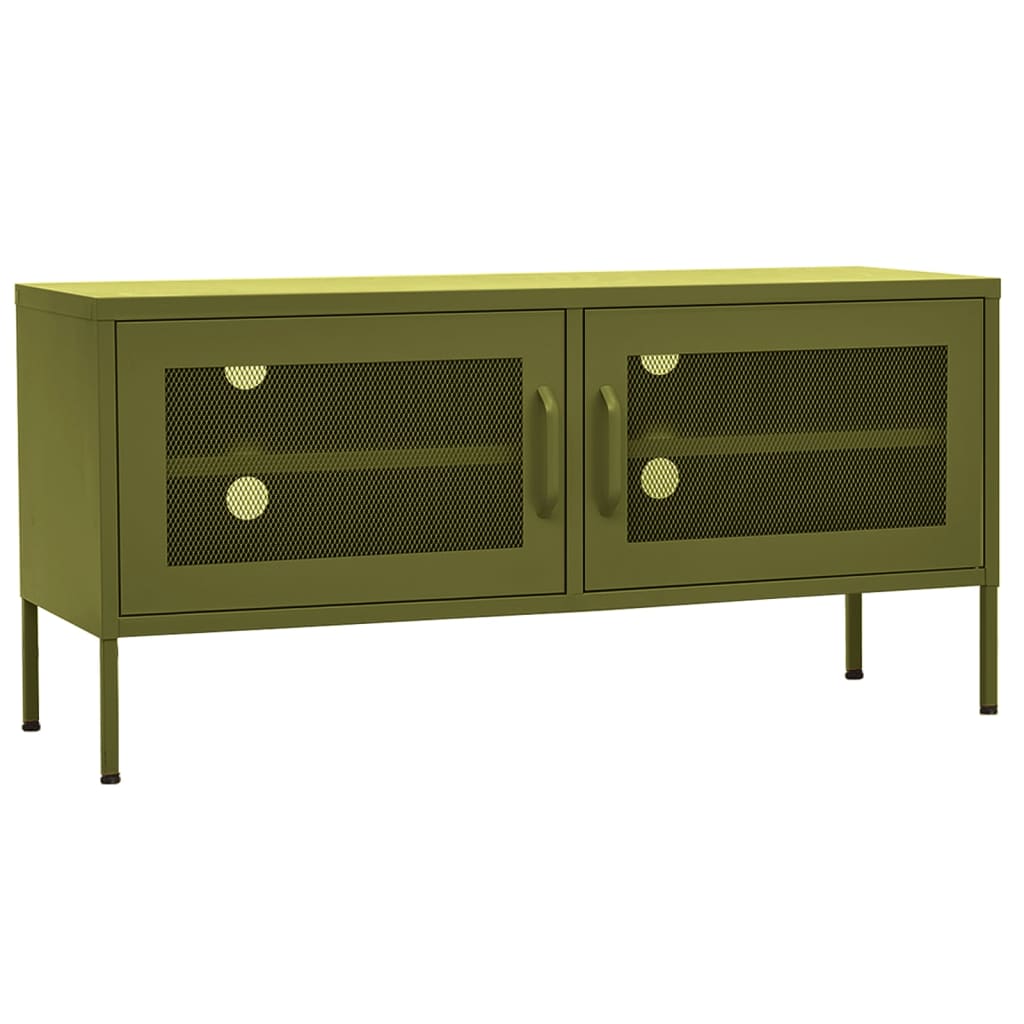 Olive green TV cabinet 105x35x50 cm Steel