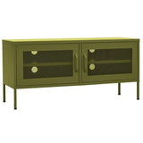 Olive green TV cabinet 105x35x50 cm Steel