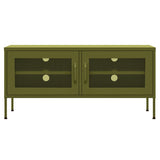 Olive green TV cabinet 105x35x50 cm Steel