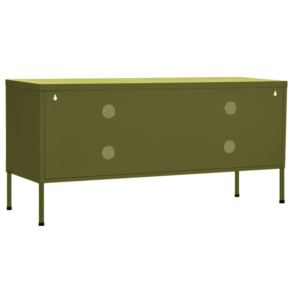 Olive green TV cabinet 105x35x50 cm Steel