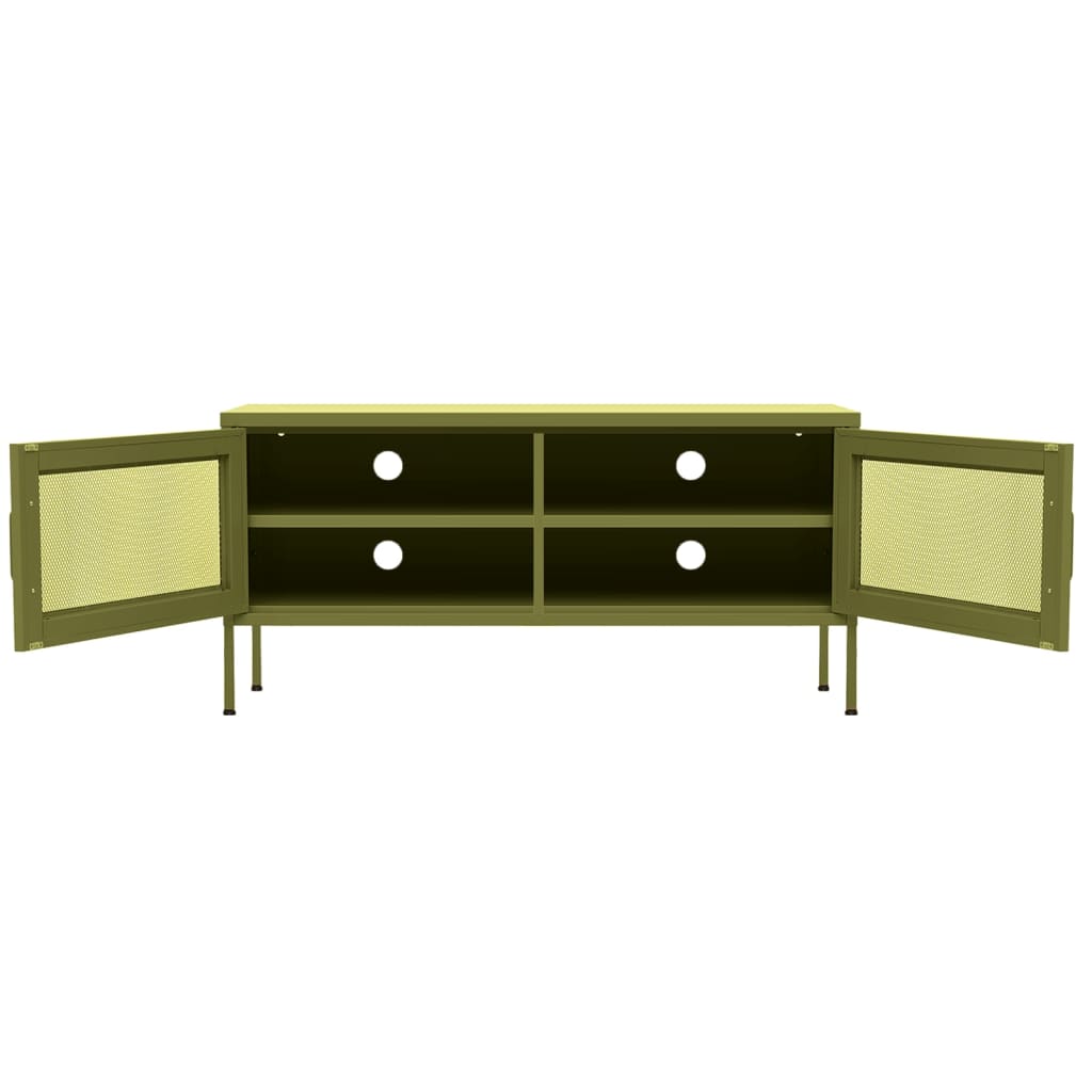 Olive green TV cabinet 105x35x50 cm Steel