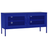 Meuble TV Bleu marine 105x35x50 cm Acier