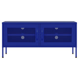 Meuble TV Bleu marine 105x35x50 cm Acier