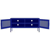 Meuble TV Bleu marine 105x35x50 cm Acier