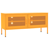 Meuble TV Jaune moutarde 105x35x50 cm Acier