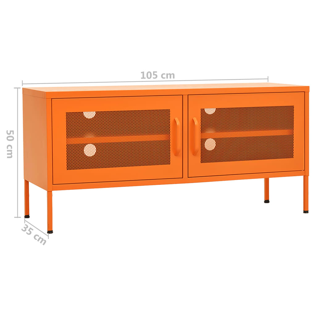 Meuble TV Orange 105x35x50 cm Acier