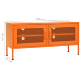 Meuble TV Orange 105x35x50 cm Acier