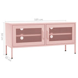 Meuble TV Rose 105x35x50 cm Acier