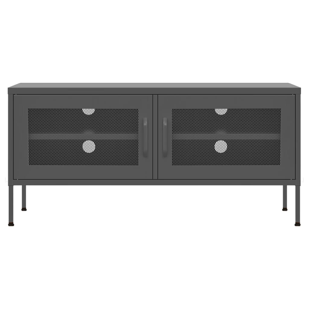 Meuble TV Anthracite 105x35x50 cm Acier