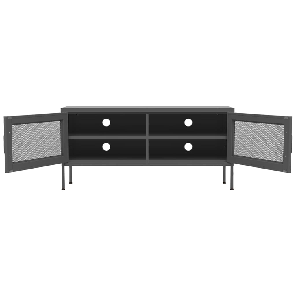 Meuble TV Anthracite 105x35x50 cm Acier