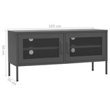 Meuble TV Anthracite 105x35x50 cm Acier