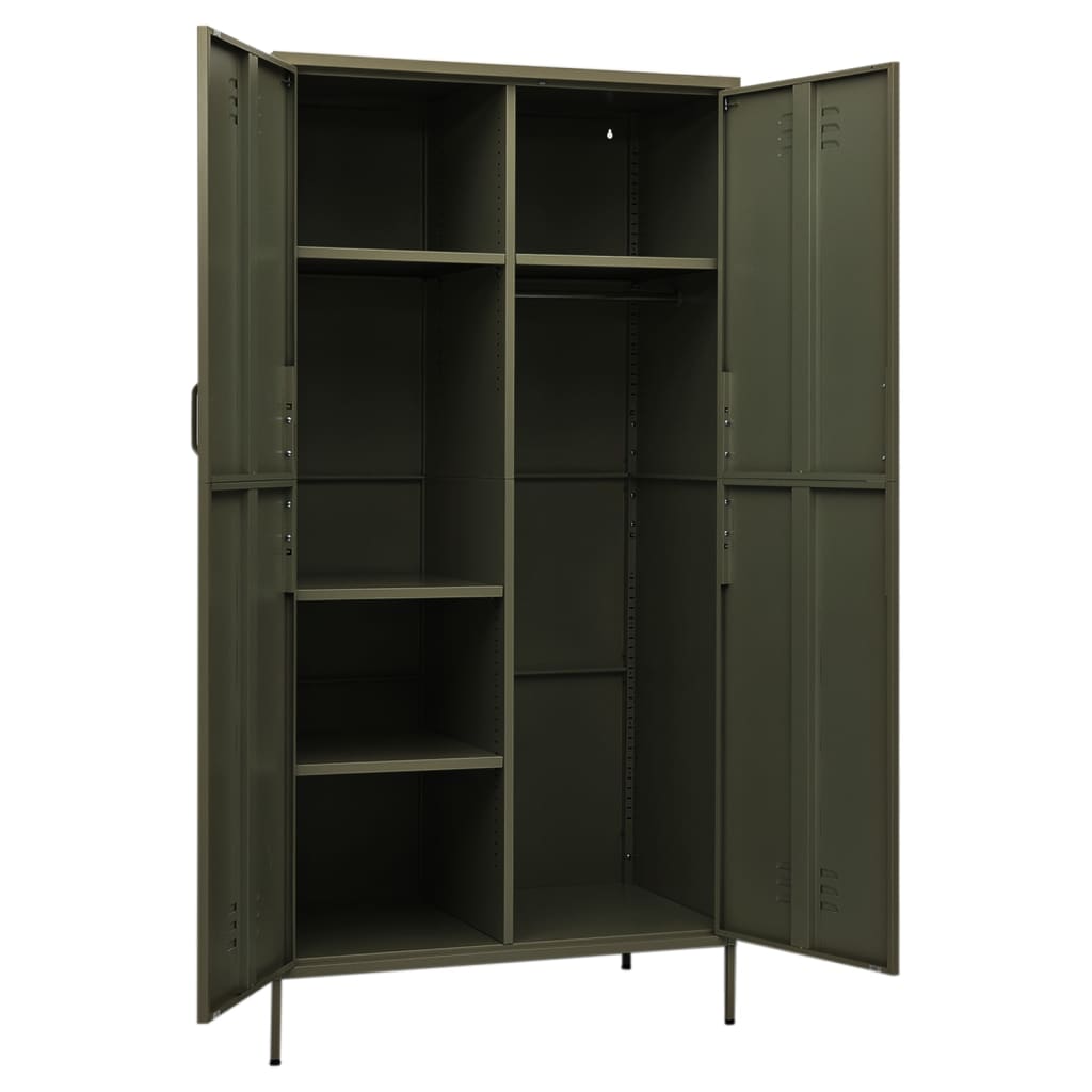 Garde-robe Vert olive 90x50x180 cm Acier