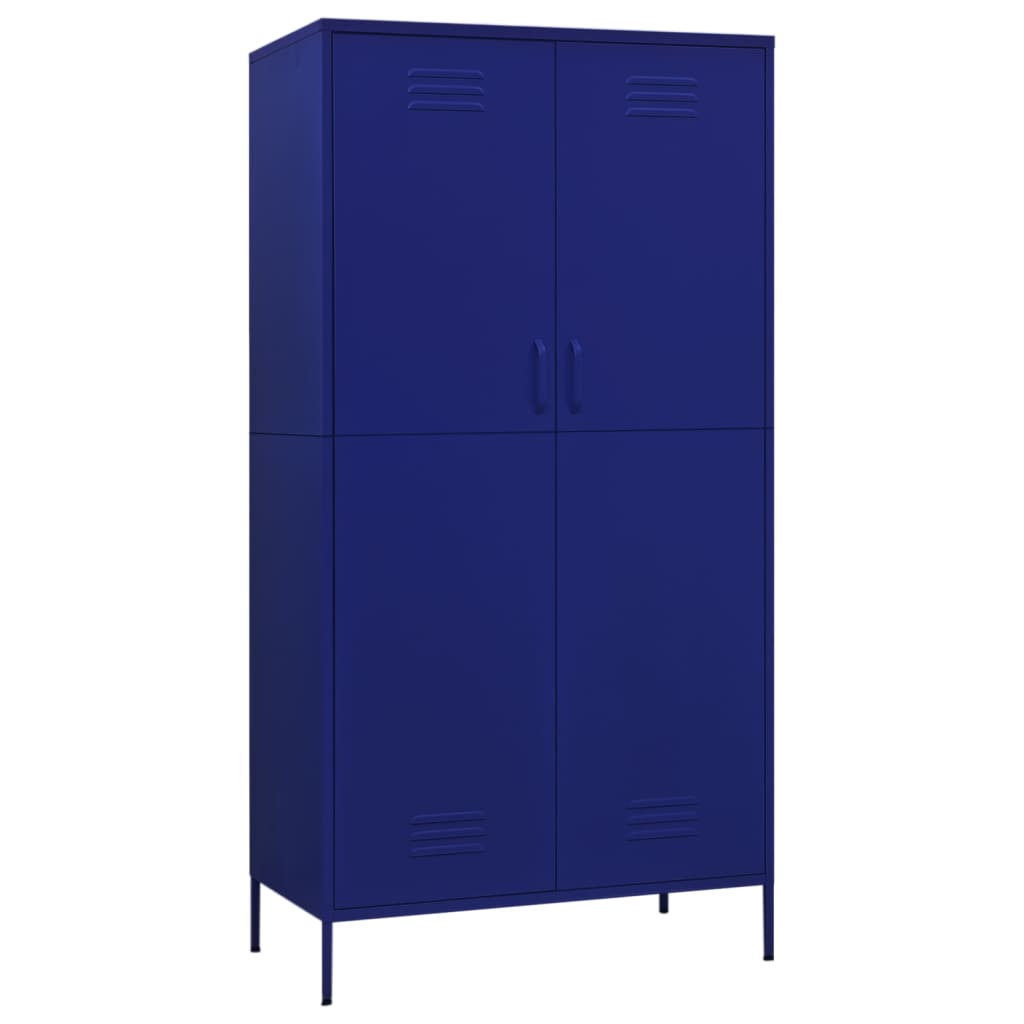 Garde-robe Bleu marine 90x50x180 cm Acier