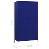 Garde-robe Bleu marine 90x50x180 cm Acier