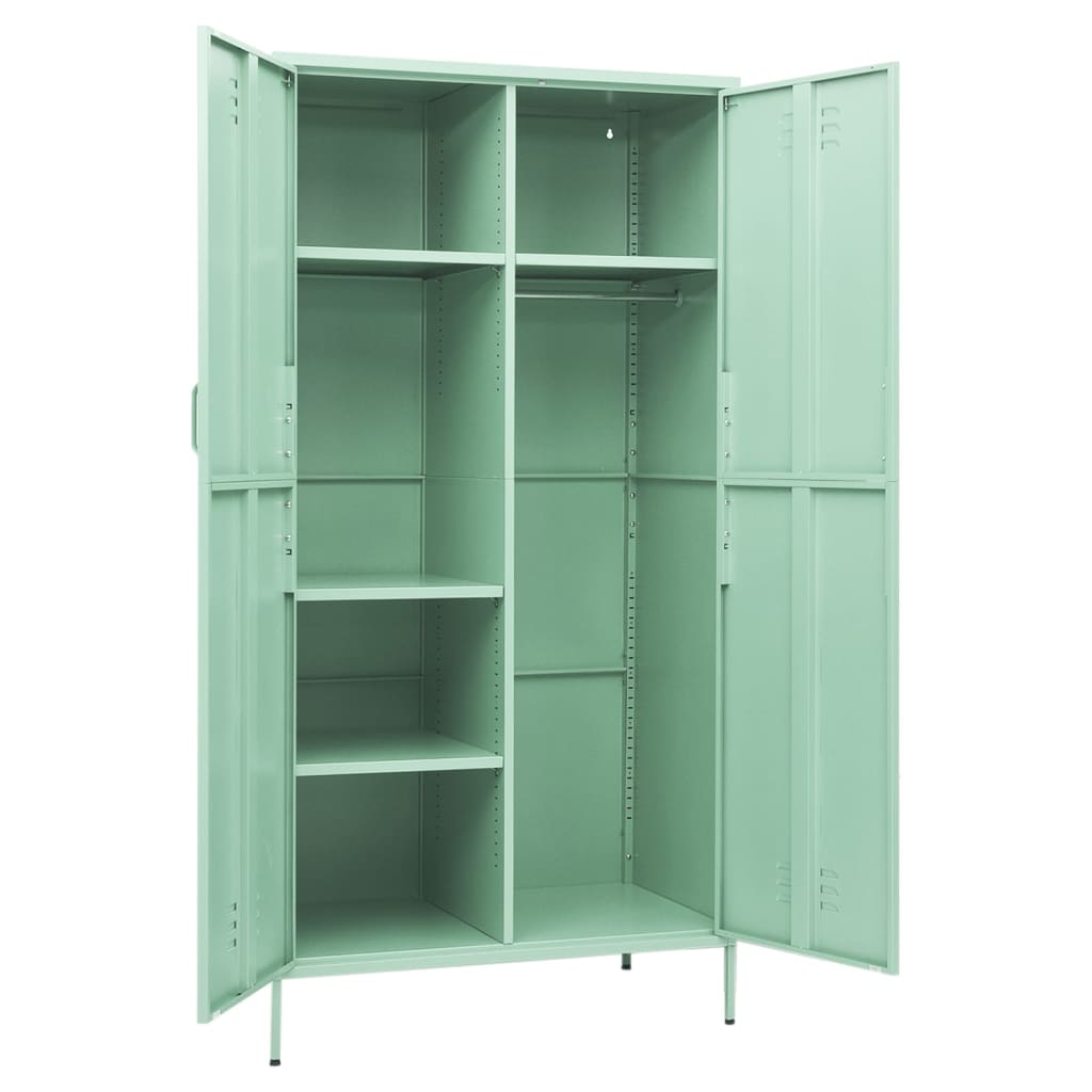 Kleiderschrank Mintgrün 90x50x180 cm Stahl