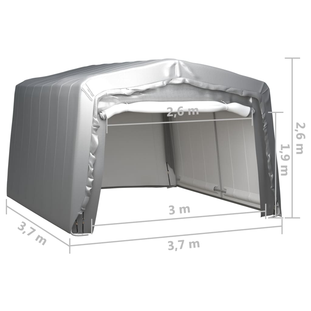 Tente de rangement 370x370 cm Acier Gris