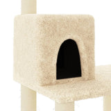 Arbre à chat avec griffoirs en sisal crème 118,5 cm