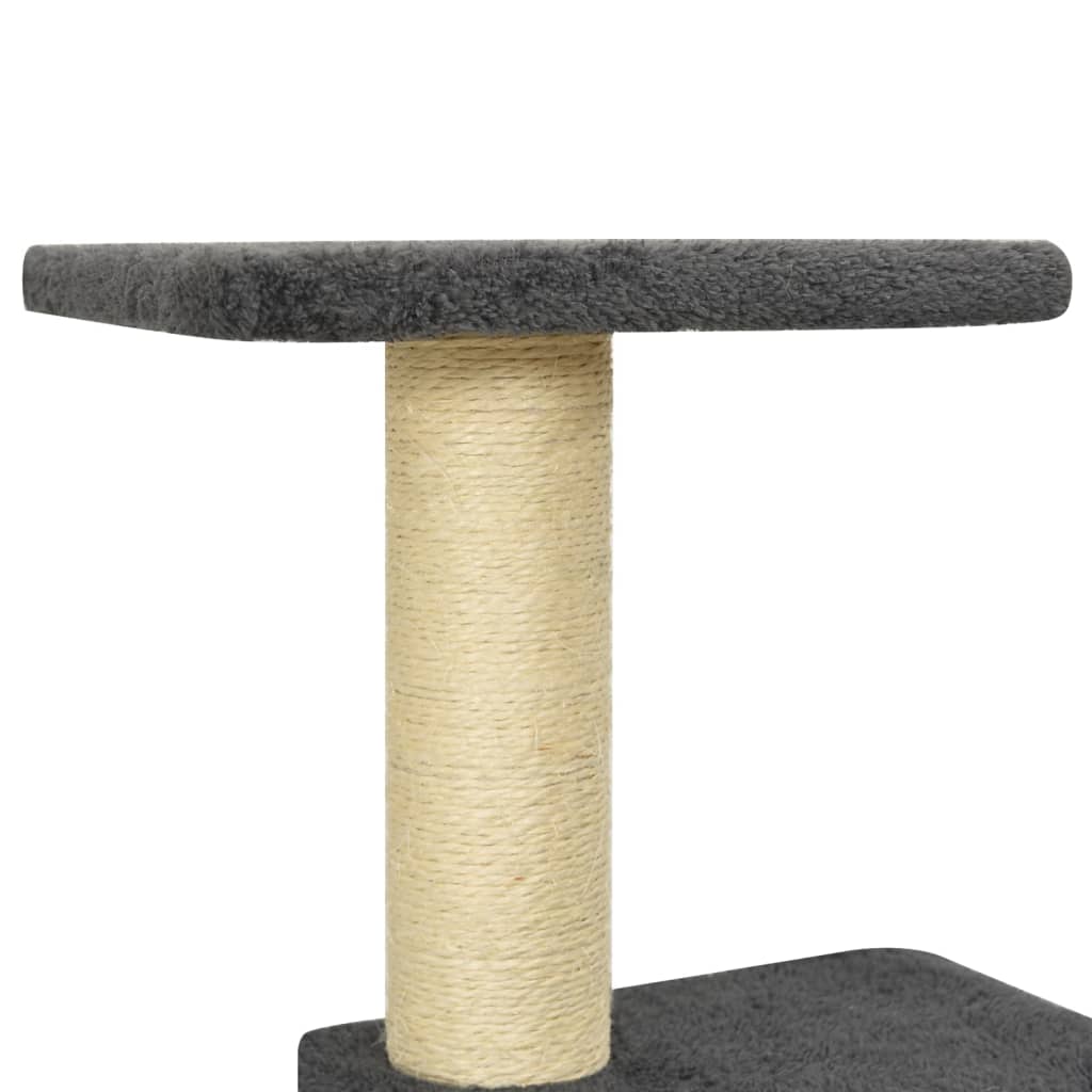 Arbre à chat avec griffoirs en sisal gris foncé 118,5 cm