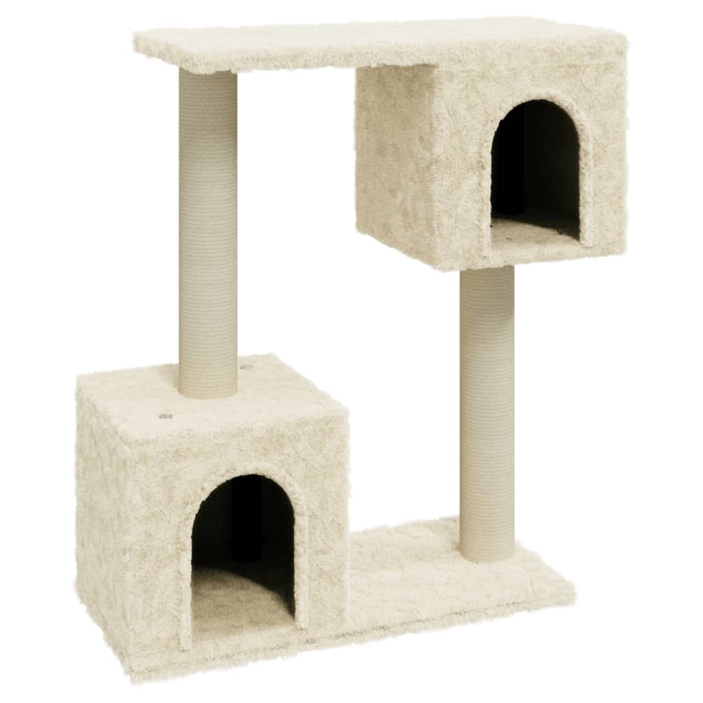 Cat tree with sisal scratching posts Cream 60 cm