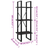 Bibliothèque à 3 niveaux gris 40x30x105 cm bois d'ingénierie