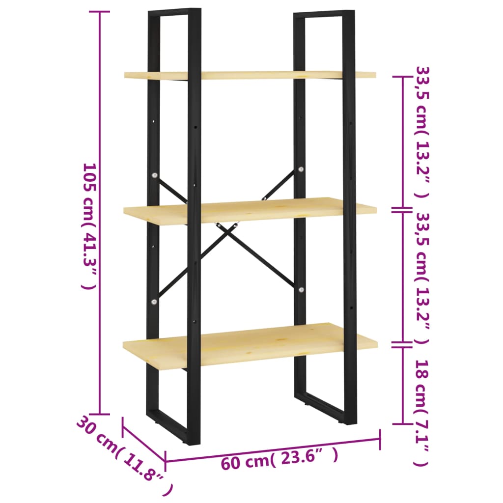 Étagère de rangement 60x30x105 cm Bois de pin massif