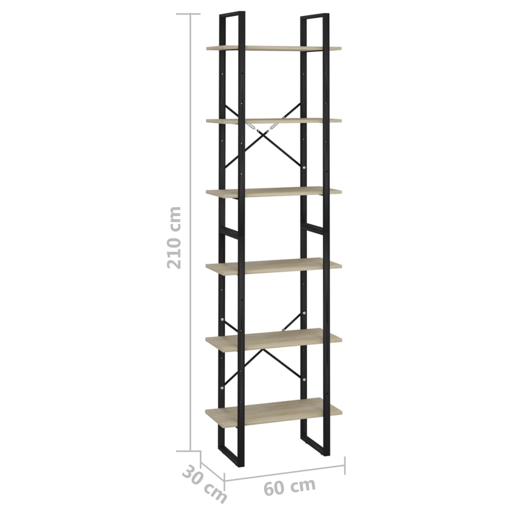 Étagère de rangement Chêne Sonoma 60x30x210cm Bois d'ingénierie