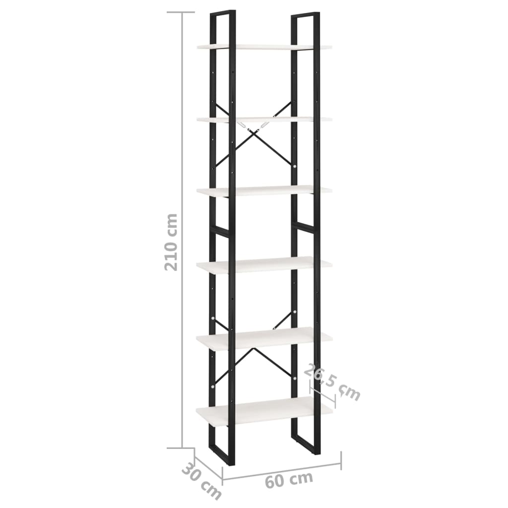 Étagère de rangement Blanc 60x30x210 cm Bois de pin massif