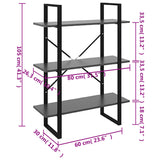 Bibliothèque gris 80x30x105 cm bois d'ingénierie