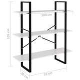 Bibliothèque blanc 100x30x105 cm bois d’ingénierie