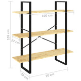 Bibliothèque à 3 niveaux 100x30x105 cm Bois de pin massif