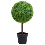 Plante de buis artificiel avec pot Forme de boule Vert 71 cm