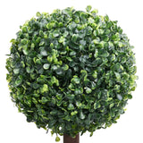 Plante de buis artificiel avec pot Forme de boule Vert 118 cm