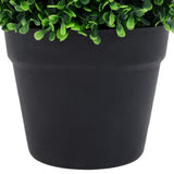 Plantes de buis artificiel 2 pcs avec pots Boule Vert 27 cm