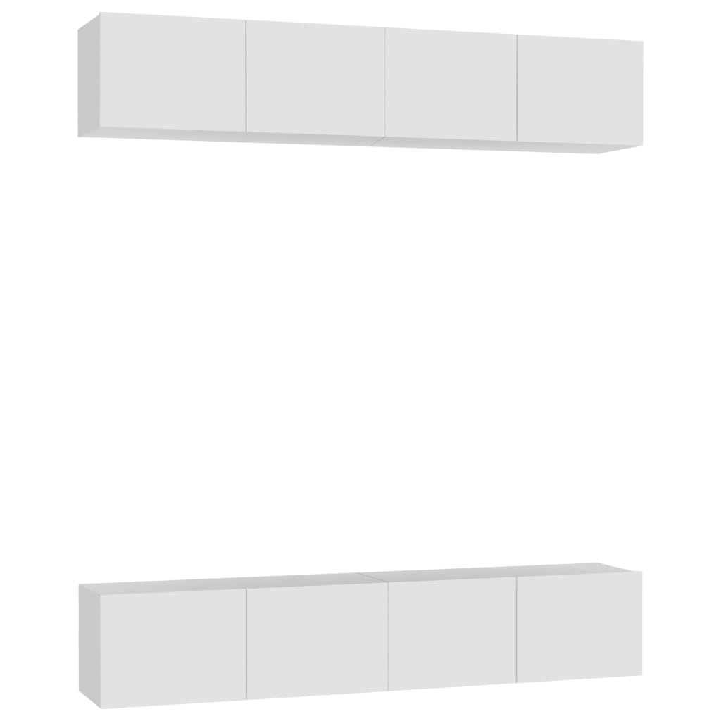 Meubles TV 4 pcs Blanc 80x30x30 cm Bois d'ingénierie