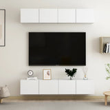 Meubles TV 4 pcs Blanc 80x30x30 cm Bois d'ingénierie