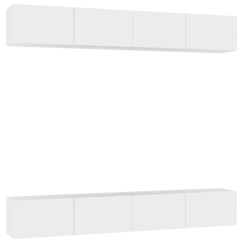 Meubles TV 4 pcs Blanc 100x30x30 cm Bois d'ingénierie