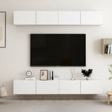 Meubles TV 4 pcs Blanc 100x30x30 cm Bois d'ingénierie