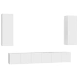 Ensemble de meubles TV 5 pcs Blanc Bois d'ingénierie