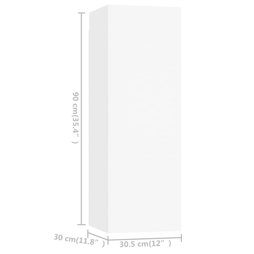 Ensemble de meubles TV 5 pcs Blanc Bois d'ingénierie