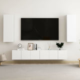 Ensemble de meubles TV 5 pcs Blanc Bois d'ingénierie